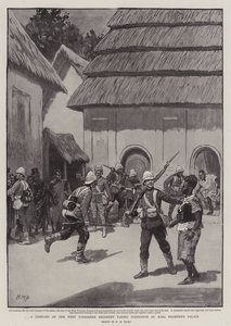 Een Compagnie van het West Yorkshire Regiment neemt bezit van het Paleis van Koning Prempeh